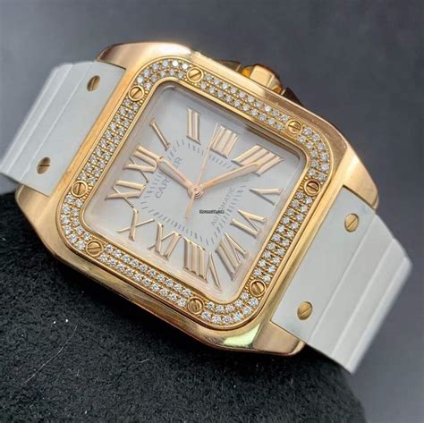 cartier square watch|cartier santos 100 diamond bezel.